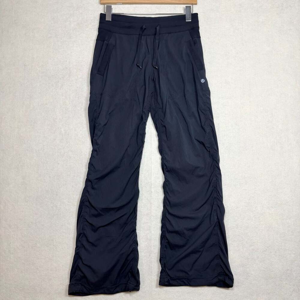 Lululemon Pants Womens 4 Dance Studio Ruched Wide Leg Drawstring Lounge Black
